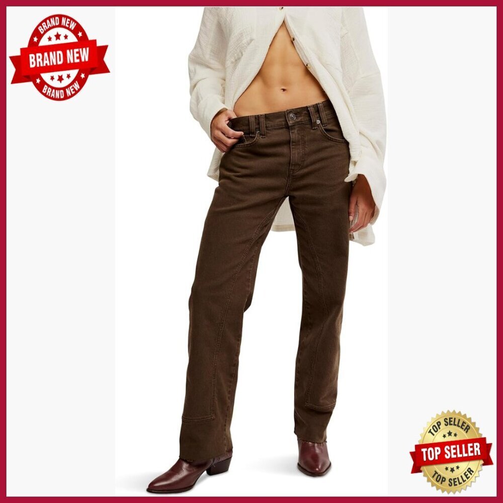 Mid-Rise Straight Leg Work Pants, 68% Cotton 31% Lyocell 1% Elastane